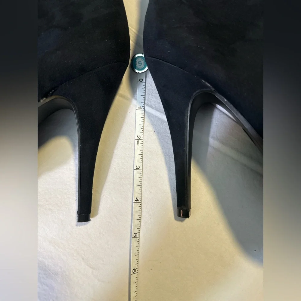 Black Stiletto Heeled Ankle Boots - Picture 13 of 15